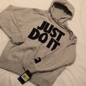 NWT Mens Grey Nike Just Do It hoodie. Size Small. NWT.
